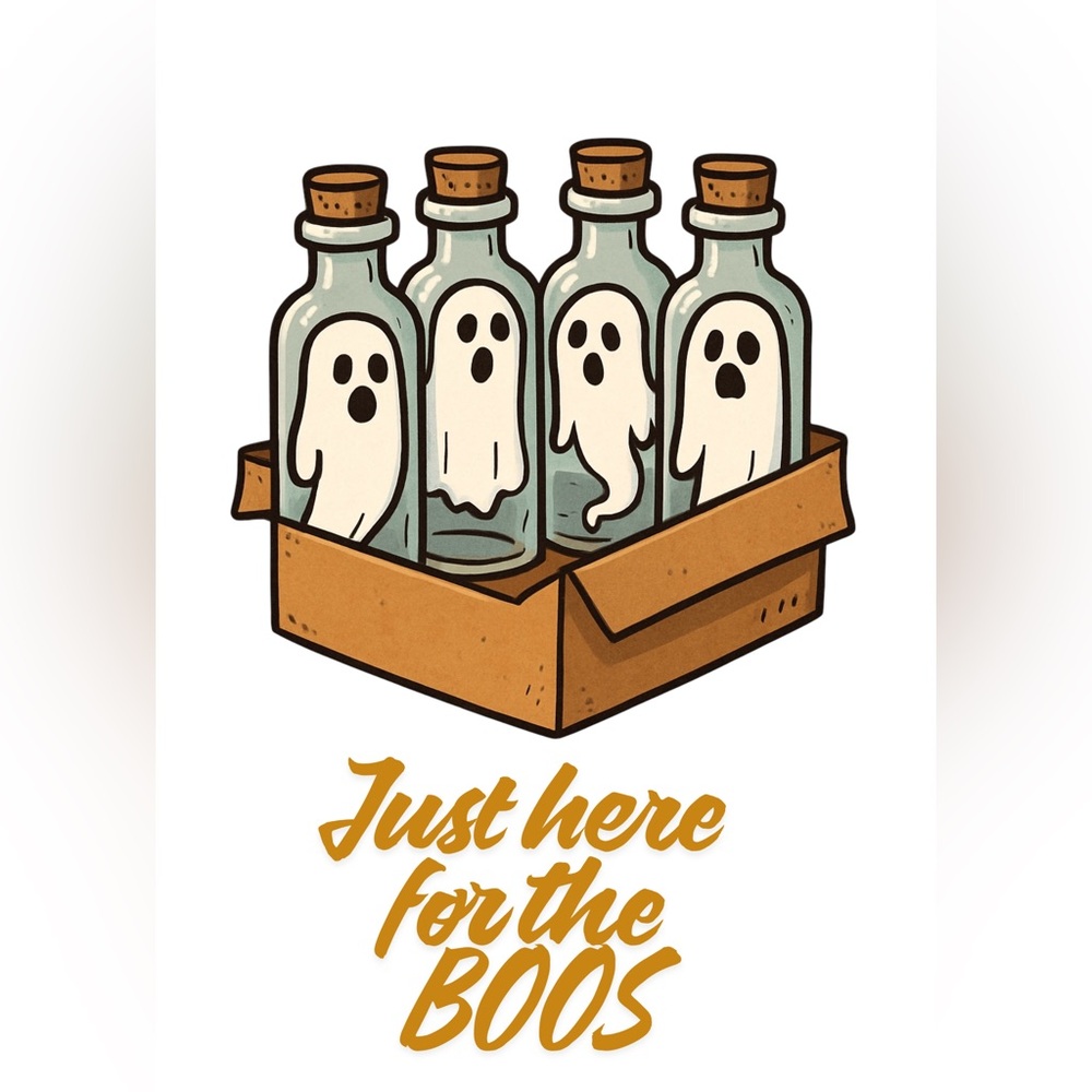 Ghostly Glass Bottle Set for Halloween Parties digital image